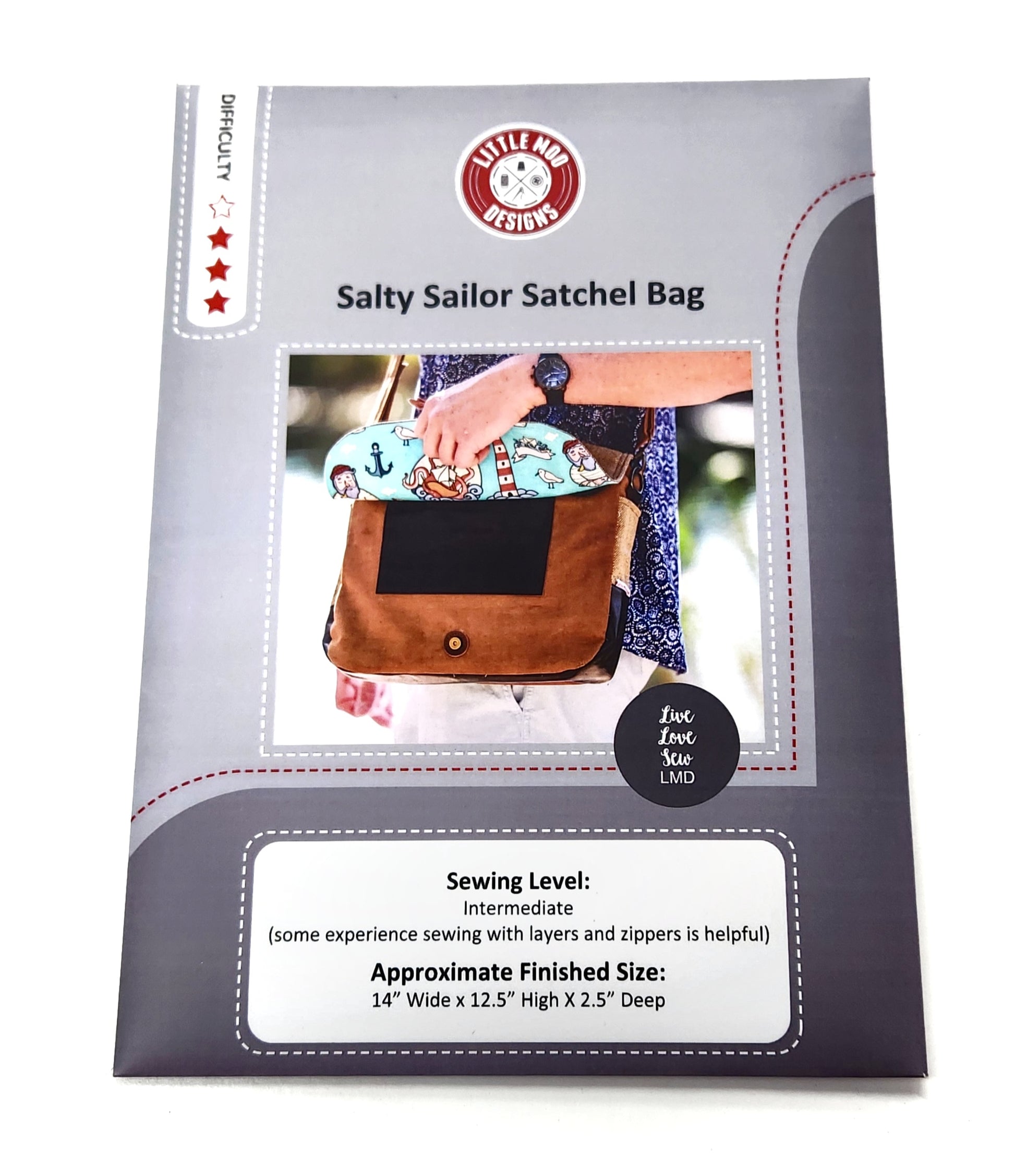 Salty Sailor-veske Little Moo Designs papirmønster