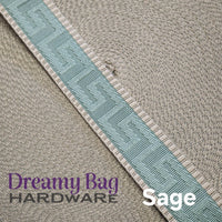 38mm (1.5") Poly/ Cotton  Greek Key Canvas Webbing